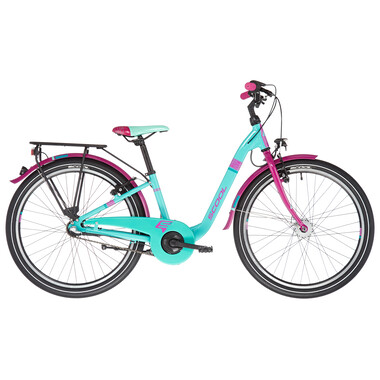 S'COOL CHIX Alu 3S 24" City Bike Turquoise/Pink 2021 0